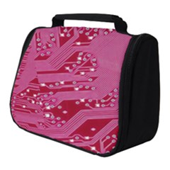 Pink Circuit Pattern Full Print Travel Pouch (small) by Ket1n9