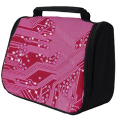 Pink Circuit Pattern Full Print Travel Pouch (big) by Ket1n9