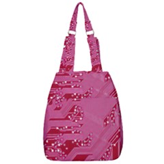 Pink Circuit Pattern Center Zip Backpack by Ket1n9