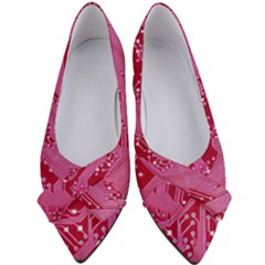 Pink Circuit Pattern Women s Bow Heels by Ket1n9