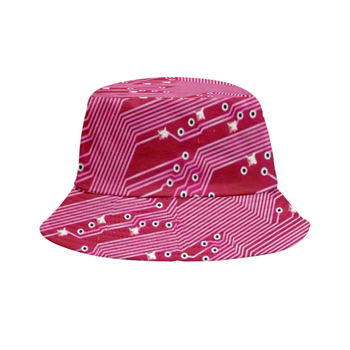 Pink Circuit Pattern Bucket Hat