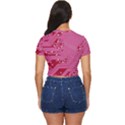 Pink Circuit Pattern Side Button Cropped T-Shirt View4