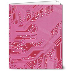 Pink Circuit Pattern 8  X 10  Softcover Notebook by Ket1n9