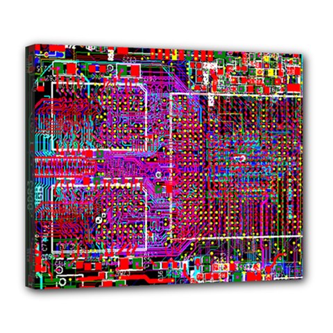 Technology Circuit Board Layout Pattern Deluxe Canvas 24  X 20  (stretched) by Ket1n9