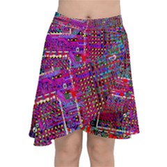 Technology Circuit Board Layout Pattern Chiffon Wrap Front Skirt by Ket1n9