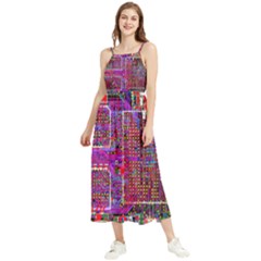 Technology Circuit Board Layout Pattern Boho Sleeveless Summer Dress by Ket1n9