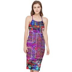 Technology Circuit Board Layout Pattern Bodycon Cross Back Summer Dress by Ket1n9