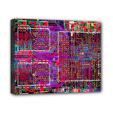 Technology Circuit Board Layout Pattern Canvas 10  X 8  (stretched) by Ket1n9