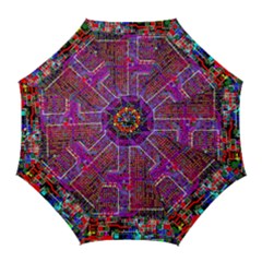 Technology Circuit Board Layout Pattern Golf Umbrellas by Ket1n9