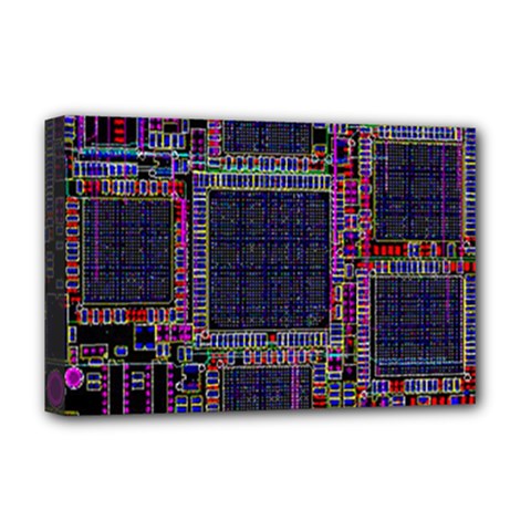 Cad Technology Circuit Board Layout Pattern Deluxe Canvas 18  X 12  (stretched) by Ket1n9