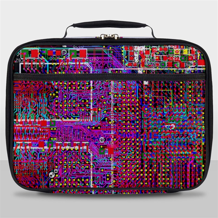 Technology Circuit Board Layout Pattern Full Print Lunch Bag