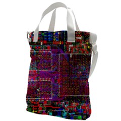 Technology Circuit Board Layout Pattern Canvas Messenger Bag by Ket1n9