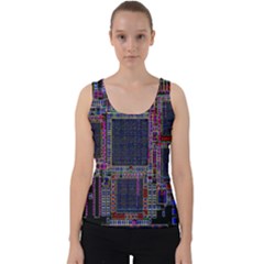 Cad Technology Circuit Board Layout Pattern Velvet Tank Top by Ket1n9