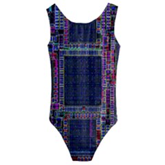 Cad Technology Circuit Board Layout Pattern Kids  Cut-out Back One Piece Swimsuit by Ket1n9