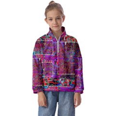 Technology Circuit Board Layout Pattern Kids  Half Zip Hoodie by Ket1n9