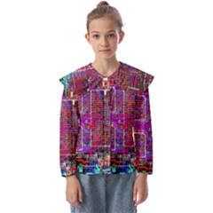 Technology Circuit Board Layout Pattern Kids  Peter Pan Collar Blouse by Ket1n9