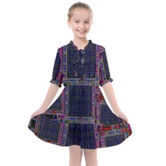 Cad Technology Circuit Board Layout Pattern Kids  All Frills Chiffon Dress by Ket1n9