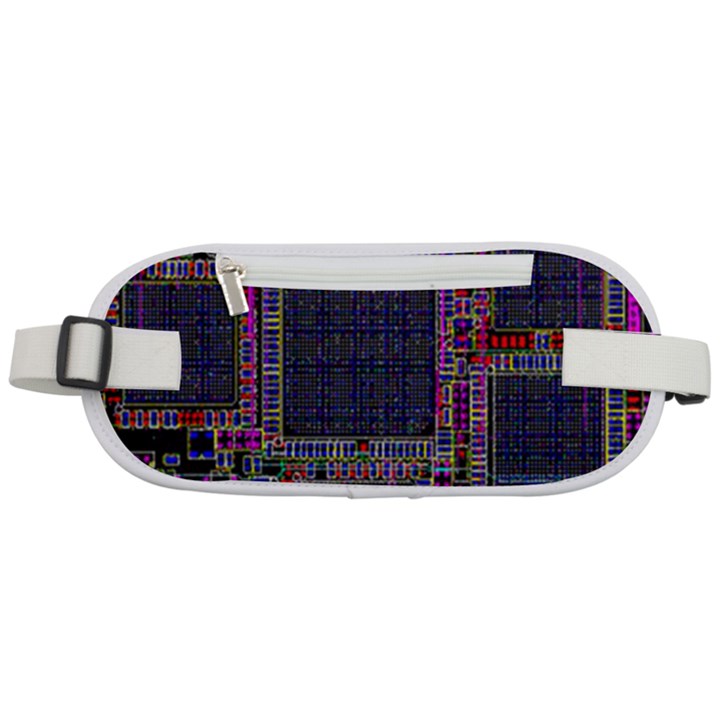 Cad Technology Circuit Board Layout Pattern Rounded Waist Pouch