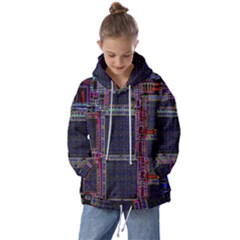 Cad Technology Circuit Board Layout Pattern Kids  Oversized Hoodie by Ket1n9