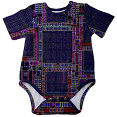 Cad Technology Circuit Board Layout Pattern Baby Short Sleeve Bodysuit by Ket1n9