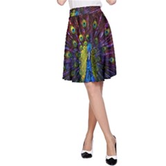 Beautiful Peacock Feather A-line Skirt by Ket1n9