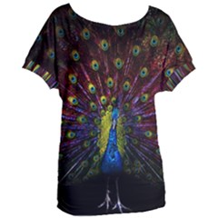 Beautiful Peacock Feather Women s Oversized T-shirt by Ket1n9