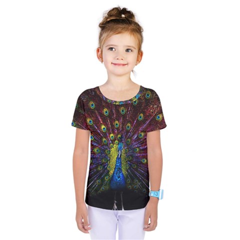 Beautiful Peacock Feather Kids  One Piece T-shirt by Ket1n9