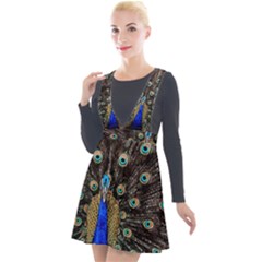 Peacock Plunge Pinafore Velour Dress by Ket1n9