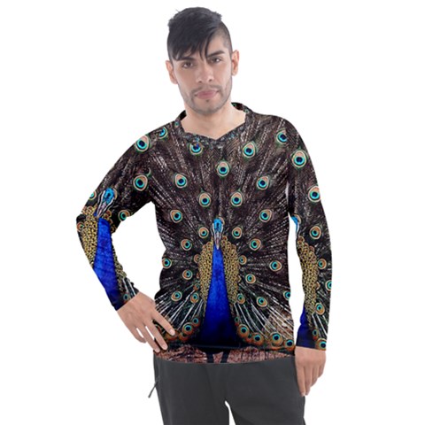 Peacock Men s Pique Long Sleeve T-shirt by Ket1n9