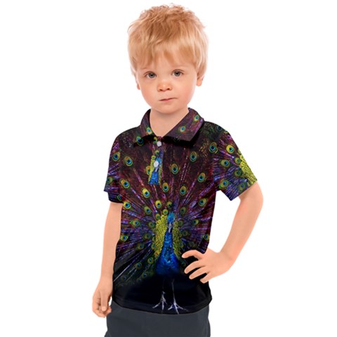 Beautiful Peacock Feather Kids  Polo T-shirt by Ket1n9