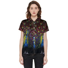 Beautiful Peacock Feather Short Sleeve Pocket Shirt by Ket1n9