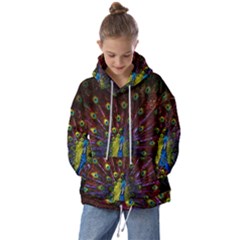 Beautiful Peacock Feather Kids  Oversized Hoodie by Ket1n9