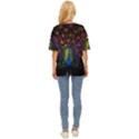 Beautiful Peacock Feather Oversized Basic T-Shirt View4