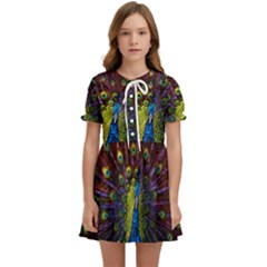 Beautiful Peacock Feather Kids  Sweet Collar Dress by Ket1n9