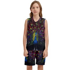 Beautiful Peacock Feather Kids  Basketball Mesh Set by Ket1n9