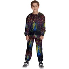 Beautiful Peacock Feather Kids  Sweatshirt Set by Ket1n9