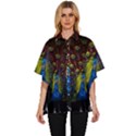 Beautiful Peacock Feather Women s Batwing Button Up Shirt View1