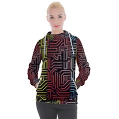 Circuit Board Seamless Patterns Set Women s Hooded Pullover