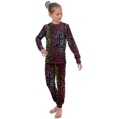 Circuit Board Seamless Patterns Set Kids  Long Sleeve Set  by Ket1n9