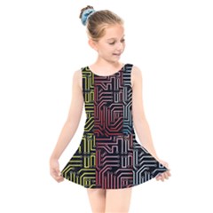 Circuit Board Seamless Patterns Set Kids  Skater Dress Swimsuit by Ket1n9