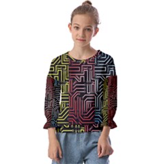 Circuit Board Seamless Patterns Set Kids  Cuff Sleeve Top