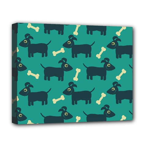 Happy Dogs Animals Pattern Deluxe Canvas 20  X 16  (stretched) by Ket1n9