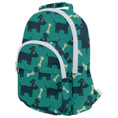 Happy Dogs Animals Pattern Rounded Multi Pocket Backpack by Ket1n9