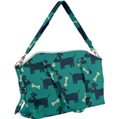 Happy Dogs Animals Pattern Canvas Crossbody Bag