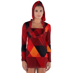 Abstract Triangle Wallpaper Long Sleeve Hooded T-shirt