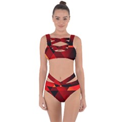 Abstract Triangle Wallpaper Bandaged Up Bikini Set  by Ket1n9