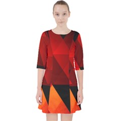 Abstract Triangle Wallpaper Quarter Sleeve Pocket Dress by Ket1n9