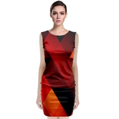 Abstract Triangle Wallpaper Sleeveless Velvet Midi Dress by Ket1n9