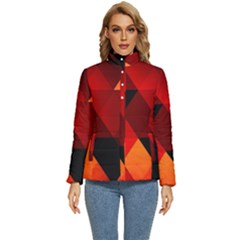 Abstract Triangle Wallpaper Women s Puffer Bubble Jacket Coat by Ket1n9