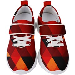 Abstract Triangle Wallpaper Kids  Velcro Strap Shoes by Ket1n9